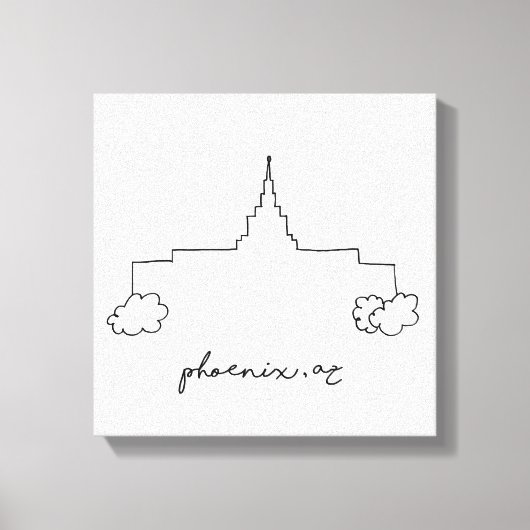Phoenix Arizona tempel eenvoudige moderne schets Canvas Afdruk (Voorkant)