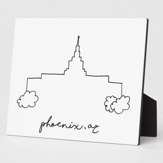 phoenix arizona tempel eenvoudige moderne schets fotoplaat (Zijkant)