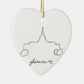 Phoenix Arizona tempel eenvoudige moderne schets Keramisch Ornament (Rechts)