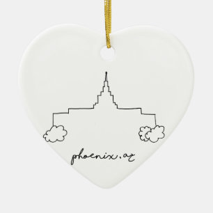 Phoenix Arizona tempel eenvoudige moderne schets Keramisch Ornament