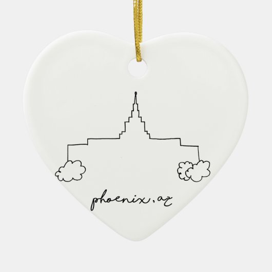 Phoenix Arizona tempel eenvoudige moderne schets Keramisch Ornament (Voorkant)