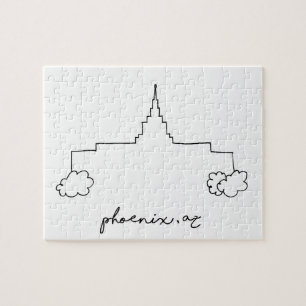 Phoenix Arizona tempel eenvoudige moderne schets Legpuzzel