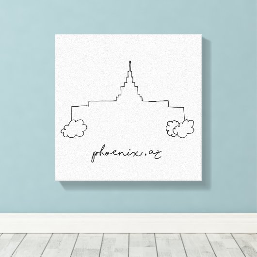 phoenix arizona temple simpele moderne schets canvas afdruk (Insitu (Houten vloer))