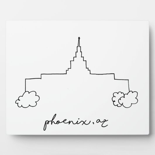 phoenix arizona temple simpele moderne schets fotoplaat (Voorkant)
