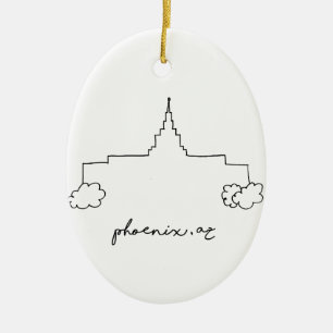 phoenix arizona temple simpele moderne schets keramisch ornament