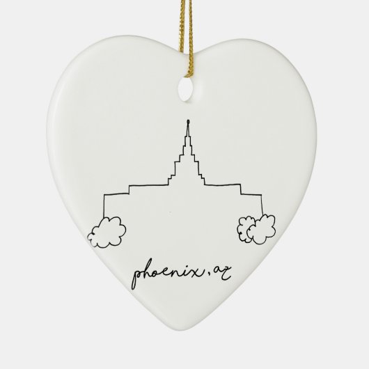 phoenix arizona temple simpele moderne schets keramisch ornament (Rechts)