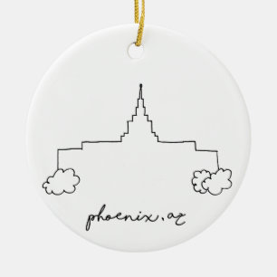 phoenix arizona temple simpele moderne schets keramisch ornament