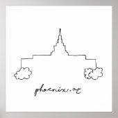 phoenix arizona temple simpele moderne schets poster (Voorkant)