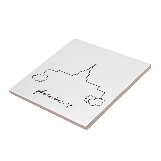 phoenix arizona temple simpele moderne schets tegeltje (Zijkant)