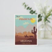  Phoenix Arizona Travel Poster Briefkaart (Staand voorkant)
