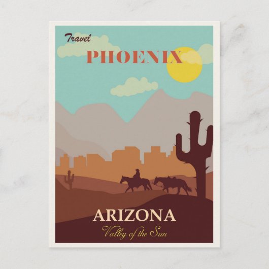  Phoenix Arizona Travel Poster Briefkaart (Voorkant)