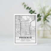 Phoenix Arizona USA Travel City Map Briefkaart (Staand voorkant)