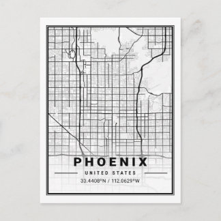 Phoenix Arizona USA Travel City Map Briefkaart