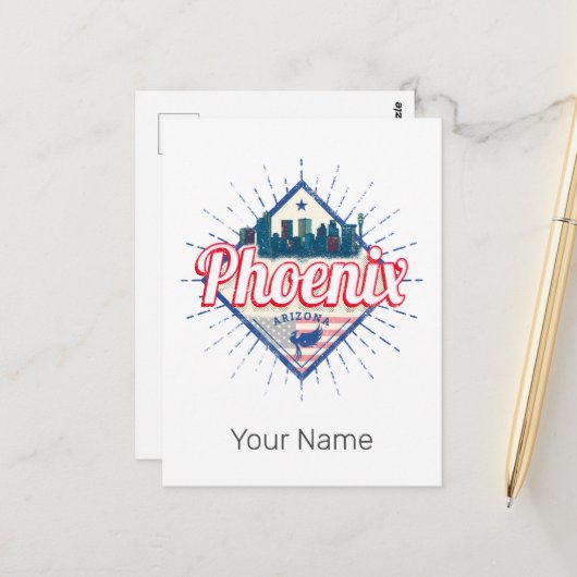 Phoenix Arizona Verenigde Staten Skyline Verenigd Briefkaart (Voorkant / Achterkant in situ)