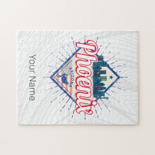 Phoenix Arizona Verenigde Staten Skyline  Verenigd Legpuzzel (Horizontaal)
