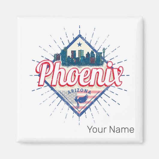 Phoenix Arizona Verenigde Staten Skyline  Verenigd Magneet (Voorkant)