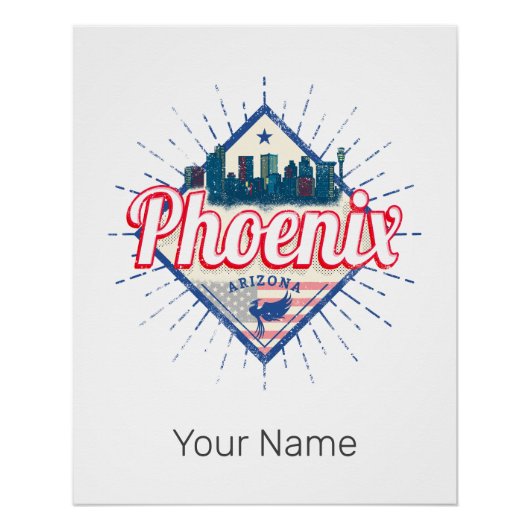 Phoenix Arizona Verenigde Staten Skyline  Verenigd Perfect Poster (Voorkant)