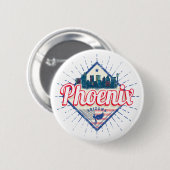 Phoenix Arizona Verenigde Staten Skyline  Verenigd Ronde Button 5,7 Cm (Voorkant /achterkant)