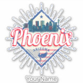 Phoenix Arizona Verenigde Staten Skyline  Verenigd Sticker (Voorkant)