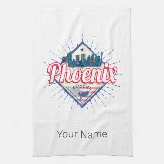 Phoenix Arizona Verenigde Staten Skyline  Verenigd Theedoek (Verticaal)