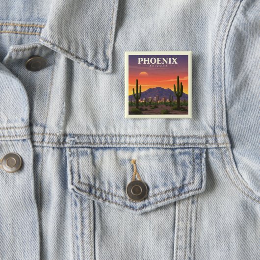  Phoenix Arizona Vierkante Button 5,1 Cm (In situ)