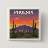 Phoenix Arizona Vierkante Button 5,1 Cm (Voorkant)