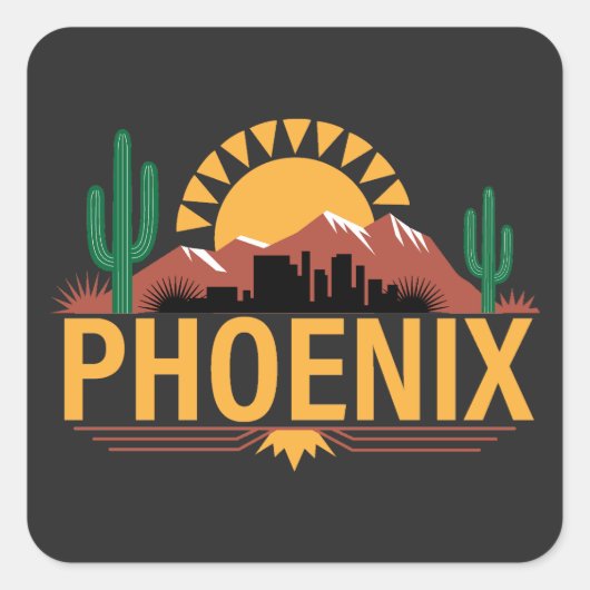 Phoenix Arizona Vierkante Sticker (Voorkant)