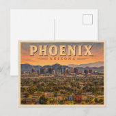 Phoenix Arizona Vintage Reizen Briefkaart (Voorkant / Achterkant)