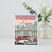 Phoenix Arizona Vintage Reizen stad cactus USA Briefkaart (Staand voorkant)