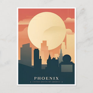 Phoenix Arizona Vintage Reizen stad cactus USA Briefkaart
