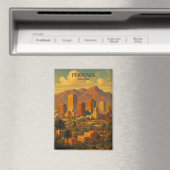 Phoenix Arizona Vintage Reizen – Woestijn Skyline Magneet (Insitu (Vaatwasser))