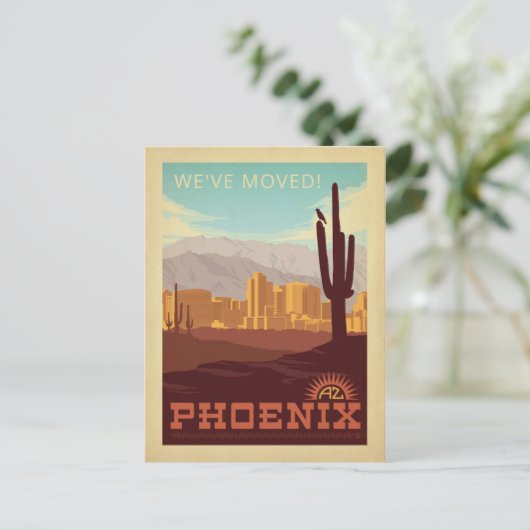 Phoenix, Arizona | We hebben ons verplaatst Uitnodiging Briefkaart (Staand voorkant)