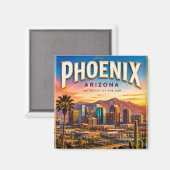 Phoenix Arizona Woestijn Reis Souvenir Magneet (Voorkant / Achterkant)