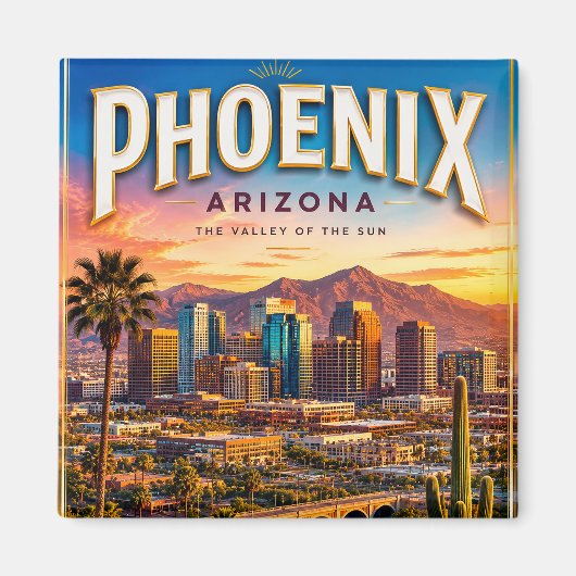 Phoenix Arizona Woestijn Reis Souvenir Magneet (Voorkant)