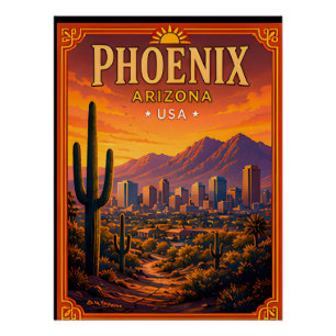 🌵 Phoenix Arizona Woestijn Vakantie Herinnering Perfect Poster