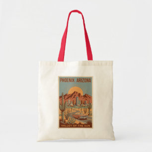 Phoenix Arizona Zon Illustratie Reis Kunst Retro Tote Bag