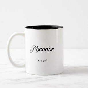 Phoenix Arizona Zwart Lettertype Tweekleurige Koffiemok