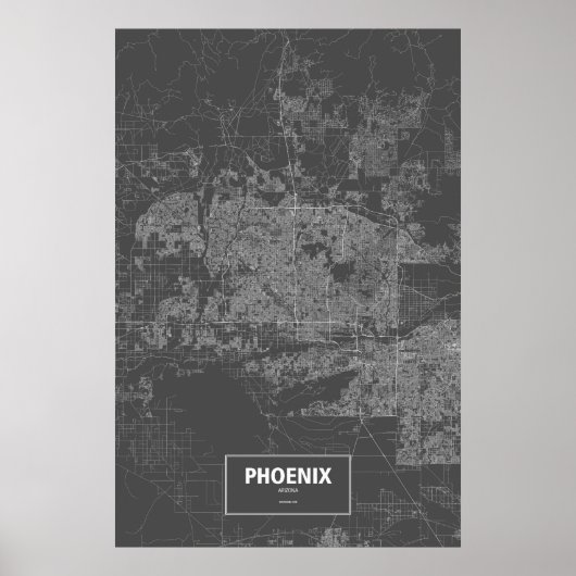 Phoenix, Arizona (zwart wit) Poster (Voorkant)