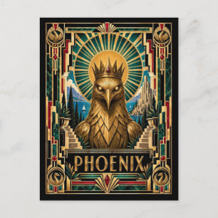 Phoenix, Art Deco Mythisch Briefkaart
