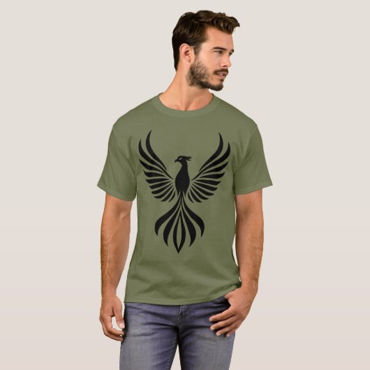 Phoenix Ascend: Majestic Silhouette T-shirt Design (Voorkant volledig)