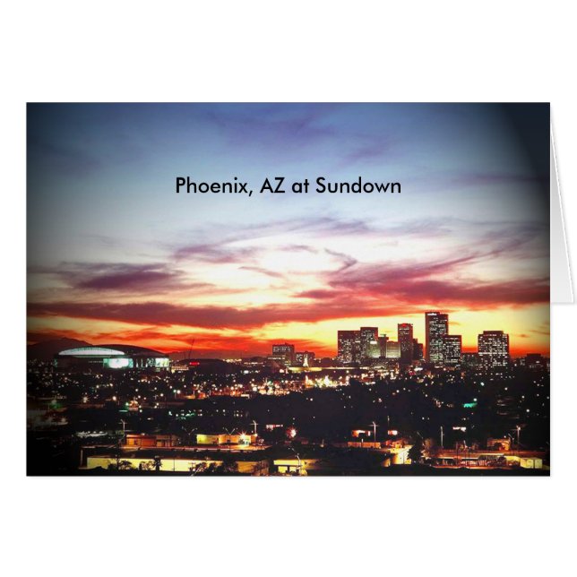 Phoenix, AZ bij zonsondergang (Voorkant Horizontaal)