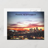 Phoenix, AZ bij zonsondergang Briefkaart (Voorkant / Achterkant)