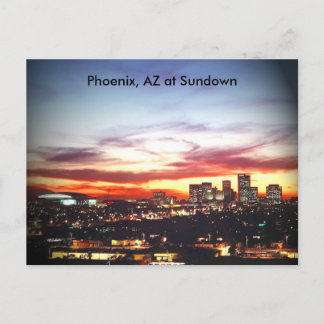 Phoenix, AZ bij zonsondergang Briefkaart