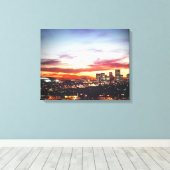 Phoenix, AZ bij zonsondergang Canvas Afdruk (Insitu (Houten vloer))
