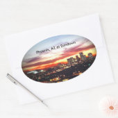 Phoenix, AZ bij zonsondergang Ovale Sticker (Envelop)