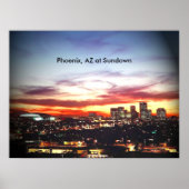Phoenix, AZ bij zonsondergang Poster (Voorkant)
