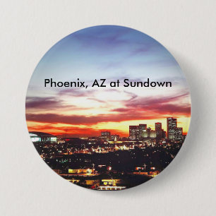 Phoenix, AZ bij zonsondergang Ronde Button 7,6 Cm