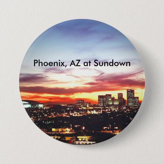 Phoenix, AZ bij zonsondergang Ronde Button 7,6 Cm (Voorkant)