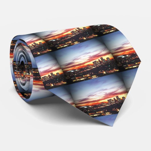 Phoenix, AZ bij zonsondergang Stropdas (Opgerold)