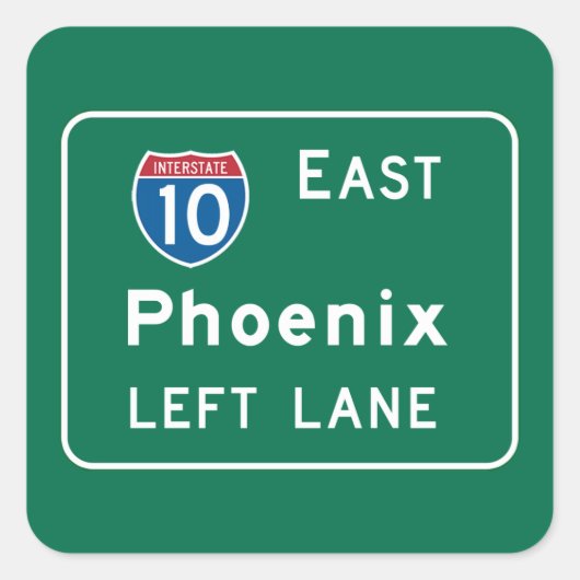 Phoenix, AZ verkeersbord Vierkante Sticker (Voorkant)